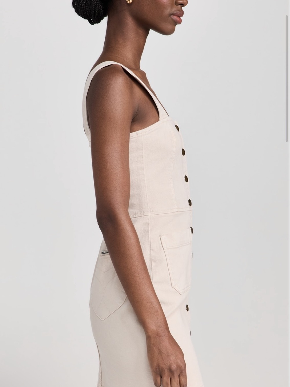 ROLLA'S Cream Button-Front Mini Dress - Picture 3 of 5